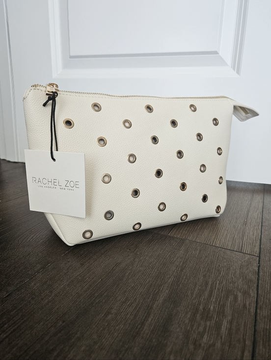 Rachel Zoe Handbags - NWT Rachel Zoe Cream Cosmetic Pouch with Gold Grommets